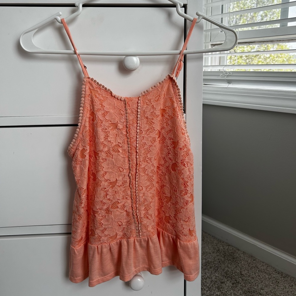 Elegant Lace Coral Top